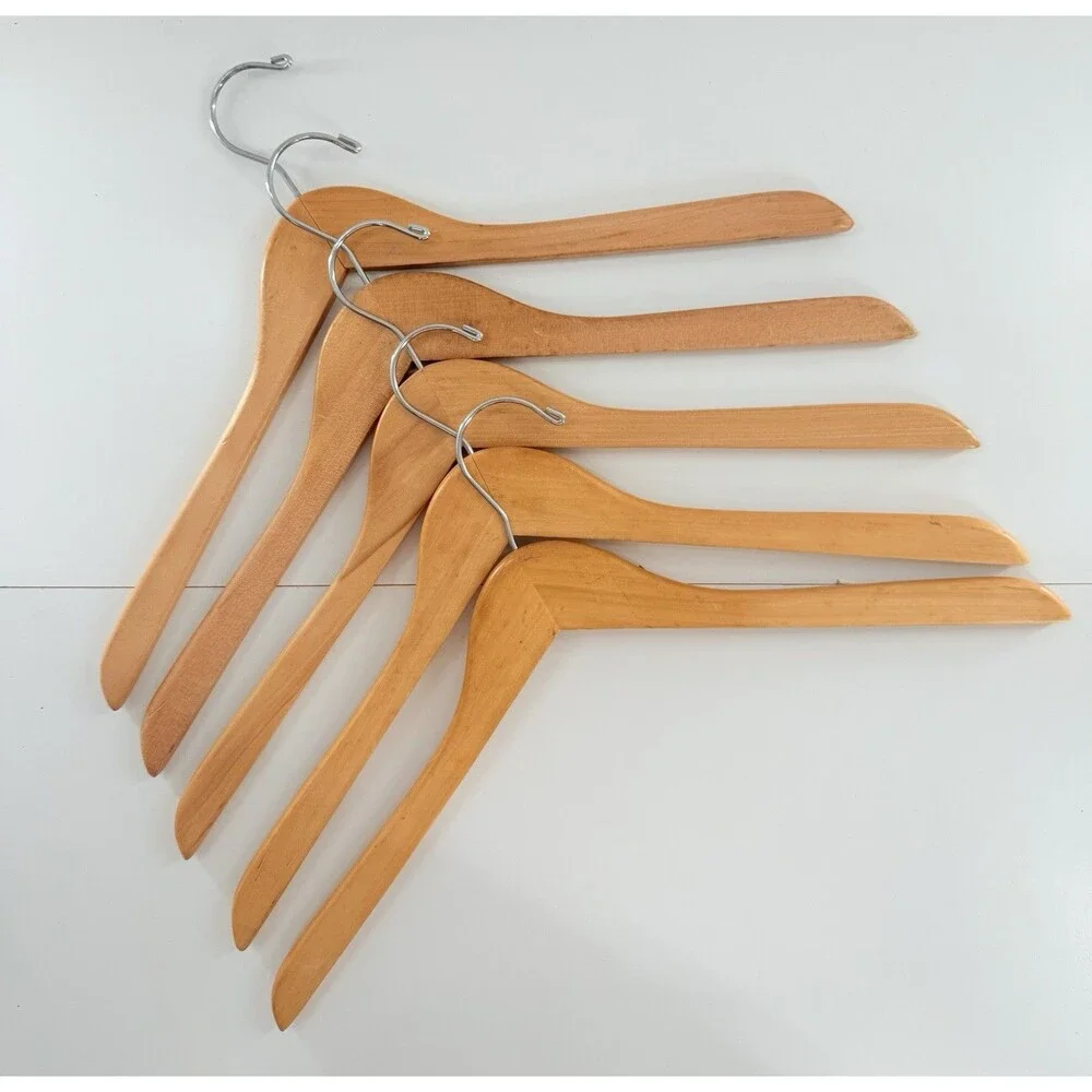 5 Custom natural wood Indianapolis Colts-branded suit hangers.